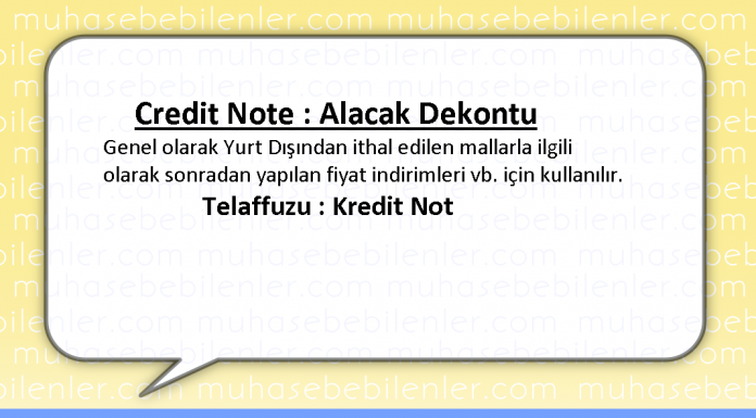 Mesleki İngilizce Credite Note