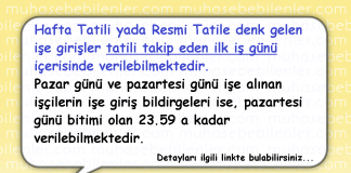 Pazar ve pazartesi ise girisler pazartesi verilebilinir