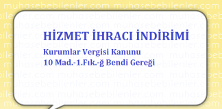 HİZMET İHRACI İNDİRİMİ