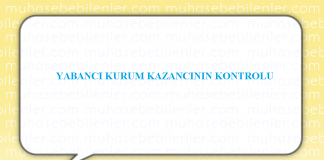 YABANCI KURUM KAZANCININ KONTROLU