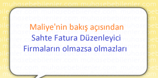 Maliye'nin bakış açısından Sahte Fatura Düzenleyici Firmaların olmazsa olmazları Nelerdir?