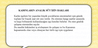 KADINLARIN ANALIK SÜT İZİN HAKLARI