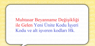 MUH Kodlu Muhtasar Beyannamesine İlişkin Duyuru