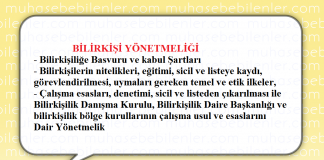 Bilirkişiliğe Basvuru ve kabul sartları, bilirkişilerin nitelikleri, eğitimi, sicil ve listeye kaydı, görevlendirilmesi, uymaları gereken temel ve etik ilkeler, çalışma esasları, denetimi, sicil ve listeden çıkarılması ile Bilirkişilik Danışma Kurulu, Bilirkişilik Daire Başkanlığı ve bilirkişilik bölge kurullarının çalışma usul ve esaslarını Dair Yönetmelik