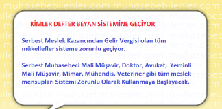 Kimler Defter Beyan Sistemine Geciyor