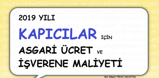2019 yili kapicilar icin asgari ucret ve isverene maliyeti
