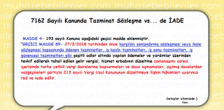 7162 sk tazminat sozlesme iadesi