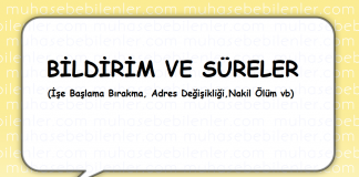 bildirim ve sureler