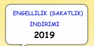 engellilik indirimi 2019
