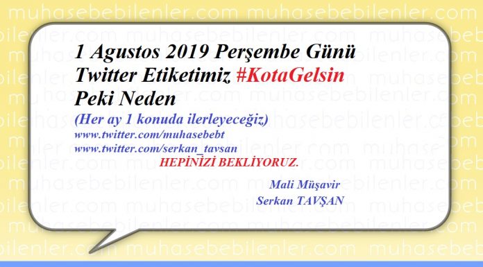 1 Agustos Twitter Etiketimiz #KotaGelsin Peki Neden