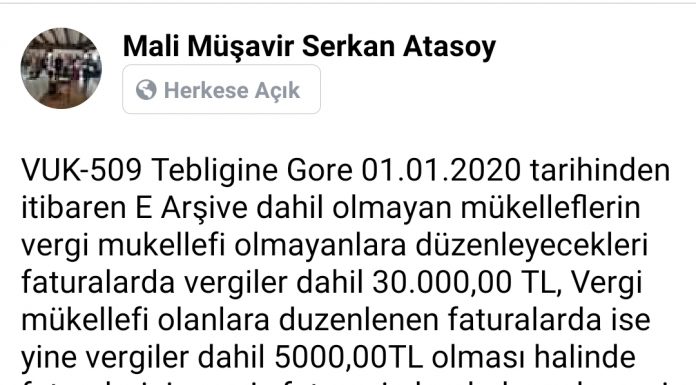 E Arşiv HAdleri