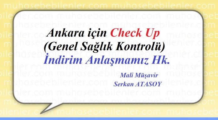 CHECK UP indirim anlasmasi