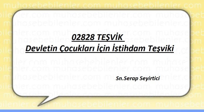 02828 TEŞVİK - Devletin çocukları için istihdam teşviki!
