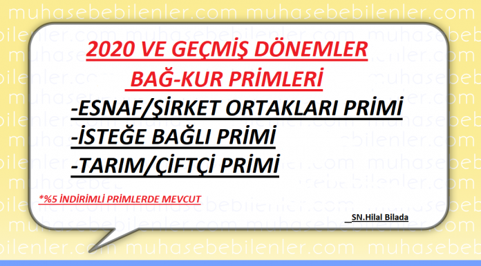 Yıllar İtibariyle Bağ-Kur Primleri Tablosu