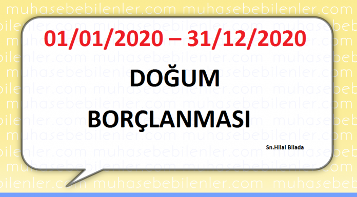 01/01/2020 – 31/12/2020 DOĞUM BORÇLANMASI
