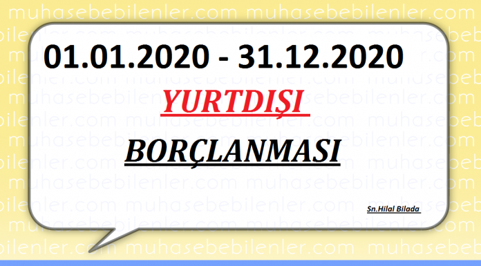 01.01.2020 – 31.12.2020  YURTDIŞI BORÇLANMASI