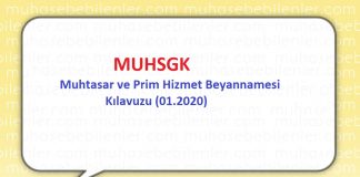 MuhSgk Muhtasar ve Prim Hizmet Beyannamesi Kılavuzu
