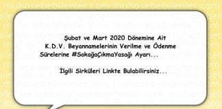 02 03 2020 kdv beyan sureleri uzama