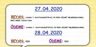 Nisan 2020 son gun hatirlatma