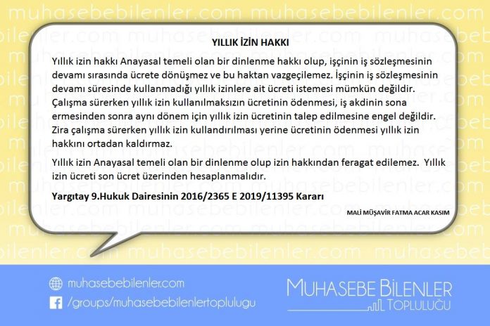 YILLIK İZİN HAKKI