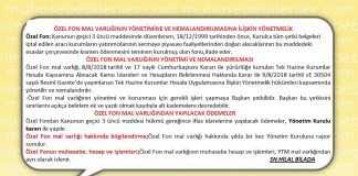 ÖZEL FON MAL VARLIĞININ YÖNETİMİNE VE NEMALANDIRILMASINA İLİŞKİN YÖNETMELİK