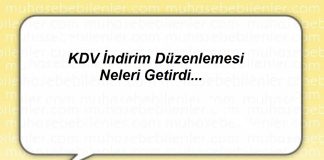 KDV İndirim Düzenlemesi