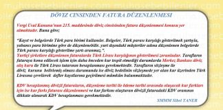 DOVIZ CINSINDEN FATURA DUZENLENMESI