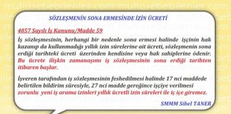 SOZLESMENIN SONA ERMESINDE IZIN UCRETI