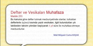 DEFTER VE VESİKALARI MUHAFAZA