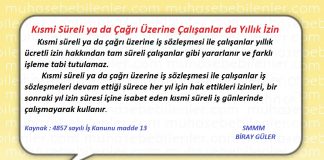 KISA CALISMA DA YILLIK İZİN
