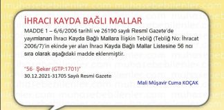 ihracı kayda baglı mallar
