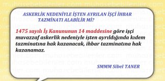 ASKERLİKTE İHBAR TAZMİNATI