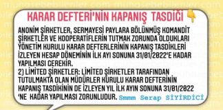 KARAR DEFTERİNİN KAPANIS TASDİGİ