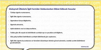 Sozlesmeli Ulkelerle İlgili Formuller