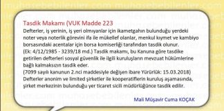 tasdik makamı vuk madde 223