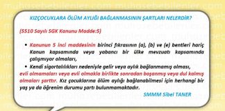 KIZÇOCUKLARA ÖLÜM AYLIĞI BAĞLANMASININ ŞARTLARI NELERDİR?
