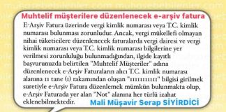 Muhtelif müşterilere düzenlenecek e-arşiv fatura hakkında …