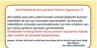 ADİ ORTAKLIKTA GENC GİRİSİMCİ UYGULAMASI