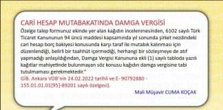 CARİ HESAP MUTABAKATINDA DAMGA VERGİSİ