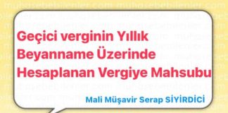 GECİCİ VERGİNİN MAHSUBU