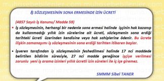 IS SOZLESMESININ SONA ERMESINDE İZİN UCRETİ