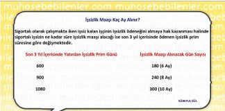 İSSİZLİK MAASI KAC AY ALINIR