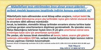 SERBEST MESLEK KAZANCINDA ARAC GİDERLERİ