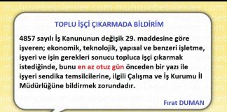 TOPLU İSCİ CIKARMA BİLDİRİMİ