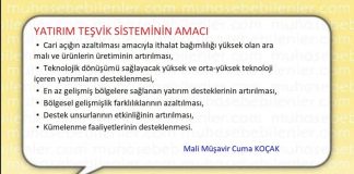 YATIRIM TESVİK SİSTEMİNİN AMACI