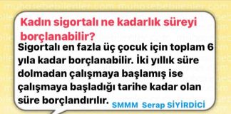 kadınlarda sgk borclanması