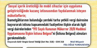 Sosyal içerik üreticilerinde istisna belgesi alınması