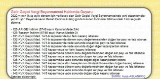 GELİR GECİCİ HAKKINDA DUYURU