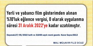 YERLİ VE YABANCI FİLM GÖSTERİMDEN ALINAN EĞLENCE VERGİSİ