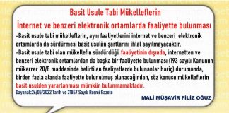 Basit Usule Tabi Mükelleflerin İnternet ve benzeri elektronik ortamlarda faaliyette bulunması